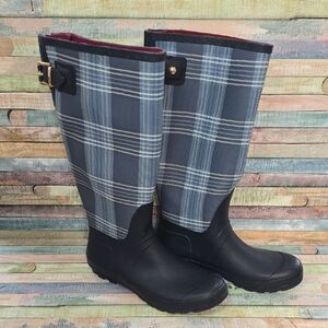 Tommy Hilfiger Blue Plaid Winter Boots
